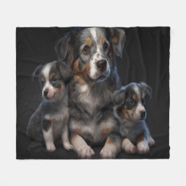 Moeder Dog en Puppies Fleece Deken