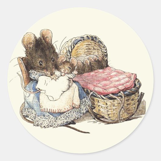 Moeder Dormouse Babysitter-Stickers Ronde Sticker (Voorkant)