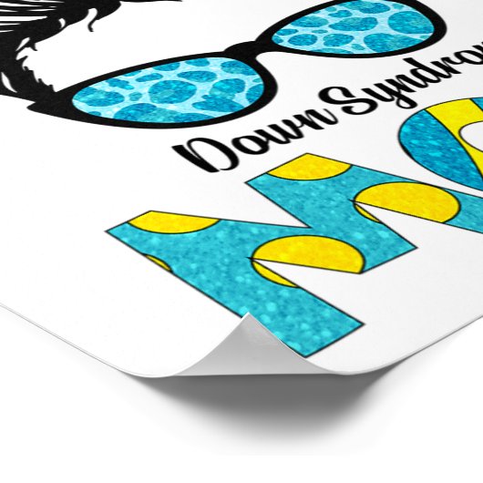 Moeder Down Syndroom Bewustzijn Messy Bun Moeder G Poster (Hoek)