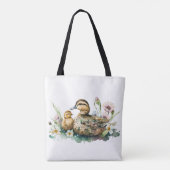 Moeder Duck en Ducking Waterverf Tote Bag (Achterkant)