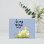 Moeder Duck en Ducklings Tekening Feestdagenkaart (Staand voorkant)