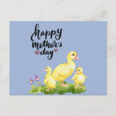 Moeder Duck en Ducklings Tekening Feestdagenkaart (Voorkant)