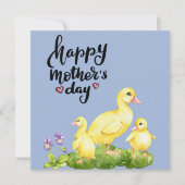 Moeder Duck en Ducklings Tekening Feestdagenkaart (Voorkant)