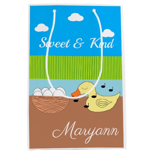 Moeder Duck zingt op haar eieren Medium Cadeauzakje (Voorkant)