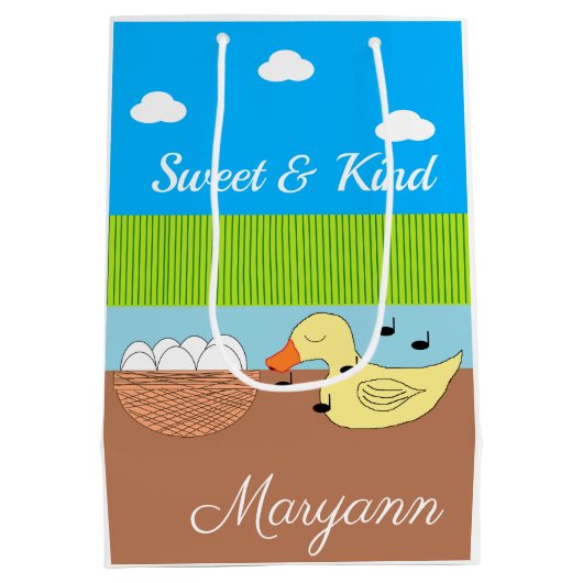 Moeder Duck zingt op haar eieren Medium Cadeauzakje (Achterkant)