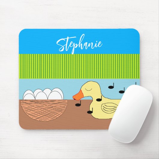 Moeder Duck zingt op haar eieren Muismat (Met muis)