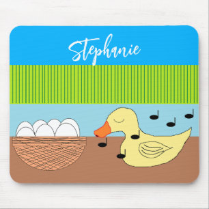 Moeder Duck zingt op haar eieren Muismat