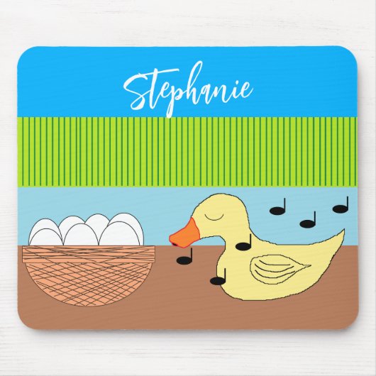 Moeder Duck zingt op haar eieren Muismat (Voorkant)