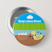 Moeder Duck zingt op haar eieren Ronde Button 7,6 Cm (Voorkant /achterkant)