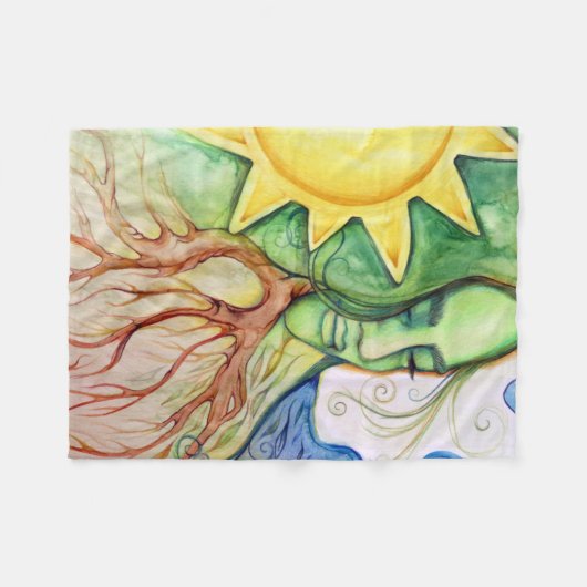 Moeder Earth Gaia Goddess Fleece Deken (Voorkant (Horizontaal))