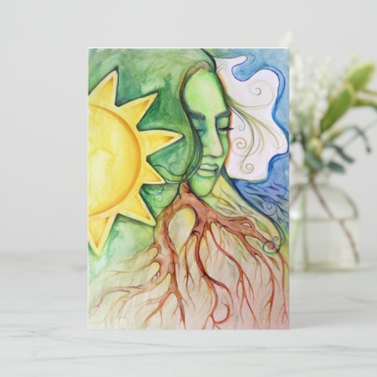 Moeder Earth Gaia Goddess Kaart (Staand voorkant)