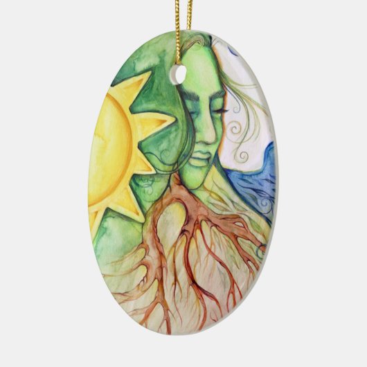 Moeder Earth Gaia Goddess Keramisch Ornament (Links)