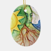 Moeder Earth Gaia Goddess Keramisch Ornament (Achterkant)