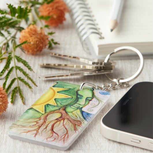 Moeder Earth Gaia Goddess Sleutelhanger (Voorkant Rechts)