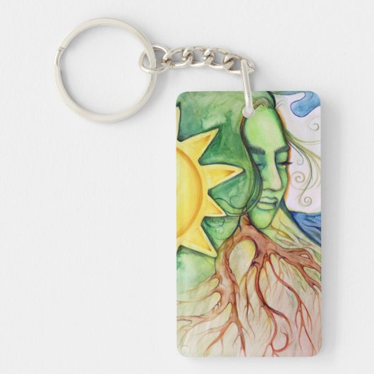 Moeder Earth Gaia Goddess Sleutelhanger (Voorkant)