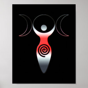 Moeder Earth Gaya Trinity Goddess Spiral 4 Fan Poster