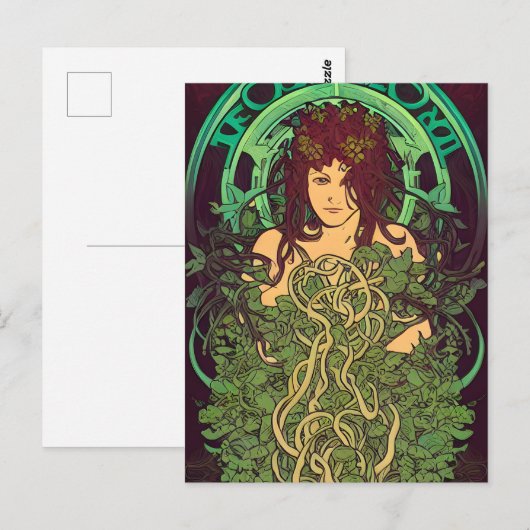 Moeder Earth Glas in lood Briefkaart (Voorkant / Achterkant)