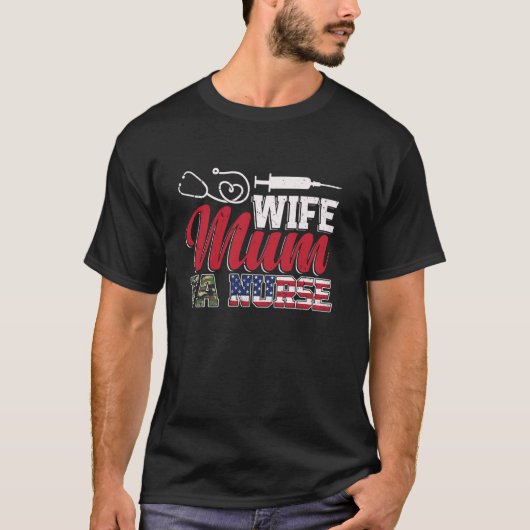 Moeder Echtgenote VA Verpleegster T-shirt (Voorkant)