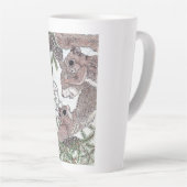 Moeder eekhoorn met kits latte mok (Rechterhoek)