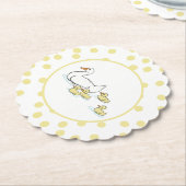 Moeder eend en eendje Baby shower papier Onderzett Kartonnen Onderzetters (Gekanteld)