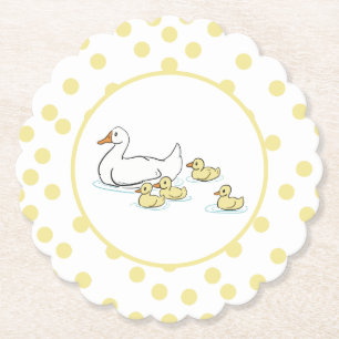 Moeder eend en eendje Baby shower papier Onderzett Kartonnen Onderzetters