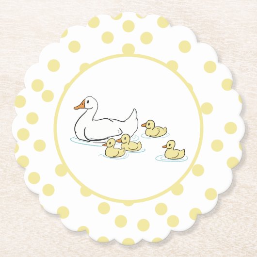 Moeder eend en eendje Baby shower papier Onderzett Kartonnen Onderzetters (Voorkant)