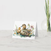 Moeder Eend en Eendje waterverf Kaart (Voorkant)