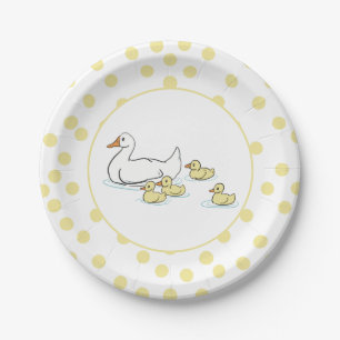 Moeder eend en eendjes Baby shower papier Bord