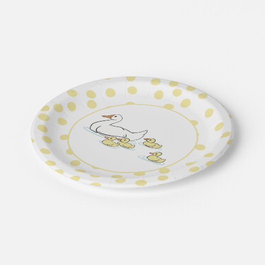Moeder eend en eendjes Baby shower papier Bord (Gekanteld)