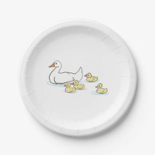 Moeder eend en eendjes Baby shower papier Bord