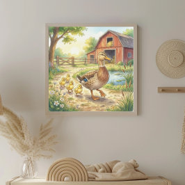 Moeder Eend en Eendjes Kleuterschool Poster