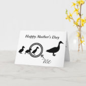 Moeder eend en haar baby's kaart (Gele Bloem)