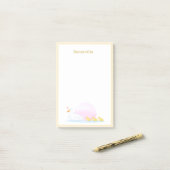 Moeder eend zwemt met haar familie  post-it® notes (Op bureau)