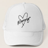 Moeder Eenvoudig Modern Lettertype Hart Trucker Pet (Voorkant)