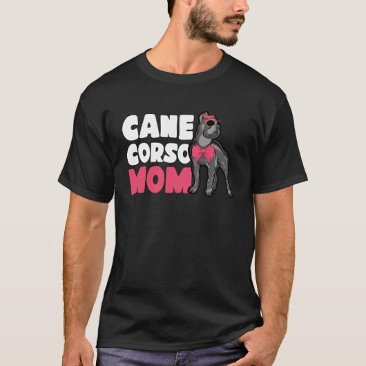 Moeder Eigenaar Cane Corso Vrouw Zonnebril Knoop T-shirt (Voorkant)