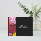 Moeder Elegant Rozen Greeting Briefkaart Black (Staand voorkant)