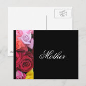 Moeder Elegant Rozen Greeting Briefkaart Black (Voorkant / Achterkant)