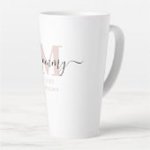 Moeder Elegant Script Moeder Monogram Zachte Roze Latte Mok (Rechterhoek)