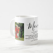 Moeder Elegant Script Quote Foto Koffiemok (Voorkant links)