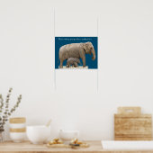 Moeder Elephant en baby Muurkunst Poster (Keuken)
