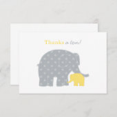Moeder Elephant Geel Grijs Stip Baby shower Bedankkaart (Voorkant / Achterkant)