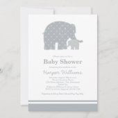 Moeder Elephant Grijze Stippen Baby shower Kaart (Voorkant)