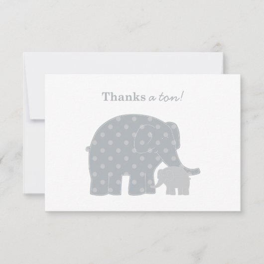 Moeder Elephant Grijze Stippen Baby shower Notitiekaartje (Voorkant)