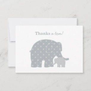 Moeder Elephant Grijze Stippen Baby shower Notitiekaartje