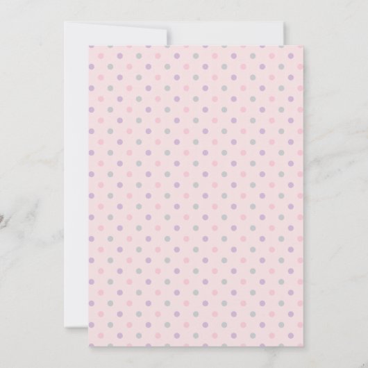 Moeder Elephant Roze en Paarse Stippen Baby shower Kaart (Achterkant)