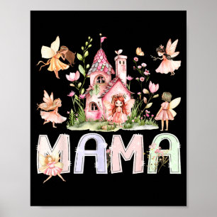 Moeder Elf Magische Bloemige Verjaardagsillustrati Poster