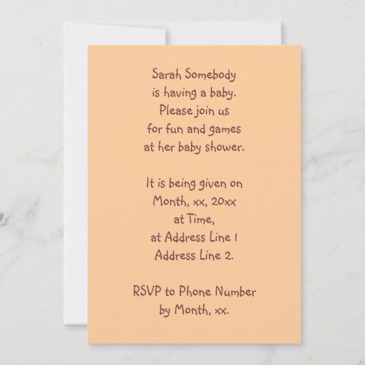 Moeder en Baby Aangepast Baby shower nodigt u uit Kaart (Achterkant)