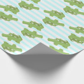 Moeder en Baby Alligator Douchecadeau Inpakpapier (Hoek)