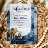 Moeder en baby beer waterverf bosuitnodiging kaart