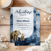 Moeder en baby beer waterverf bosuitnodiging kaart